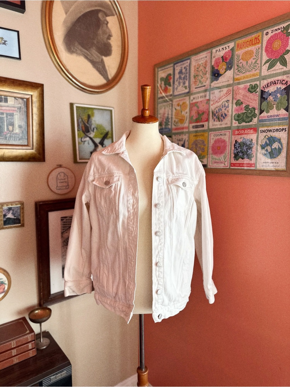 Madewell The Oversized Trucker Jean Jacket in Tile White